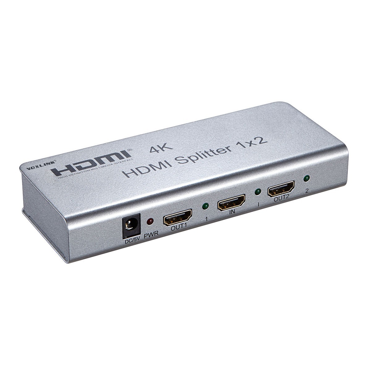 VOXLINK 4K HDMI Splitter 1X2 (HDMI 1.4,HDCP1.4 ,4K,IR Extension, EDID Management, RS232 EU