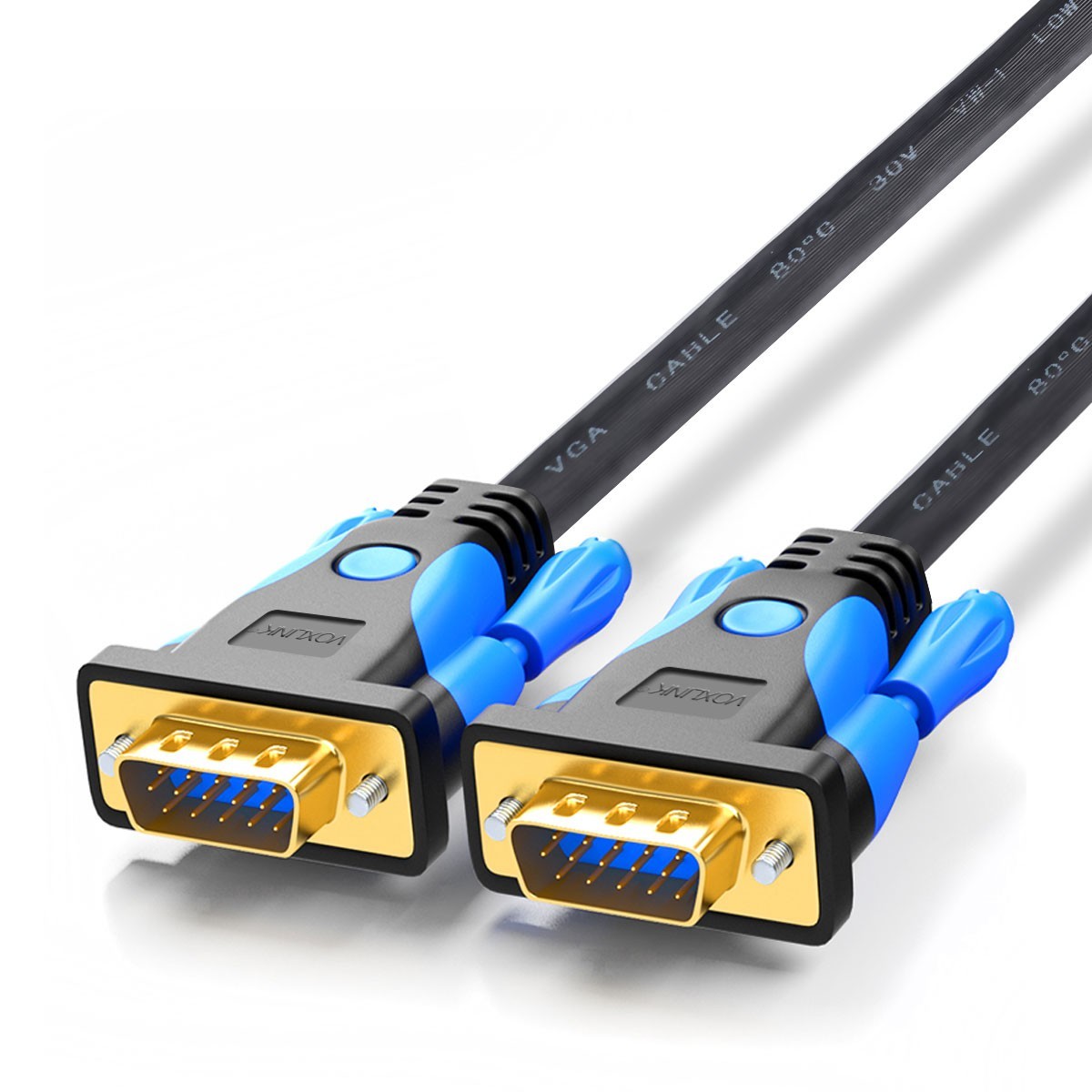 VOXLINK 1M Gold-plated head 3+6 VGA M/M cable white gold