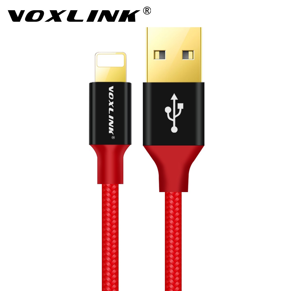 Voxlink Type C Cable MacBook Chomebook Xiaomi Nexus Letv Oneplus Nylon Braided Data Charging Wire Fast Charge USB 3.0 2.0 0.5m red