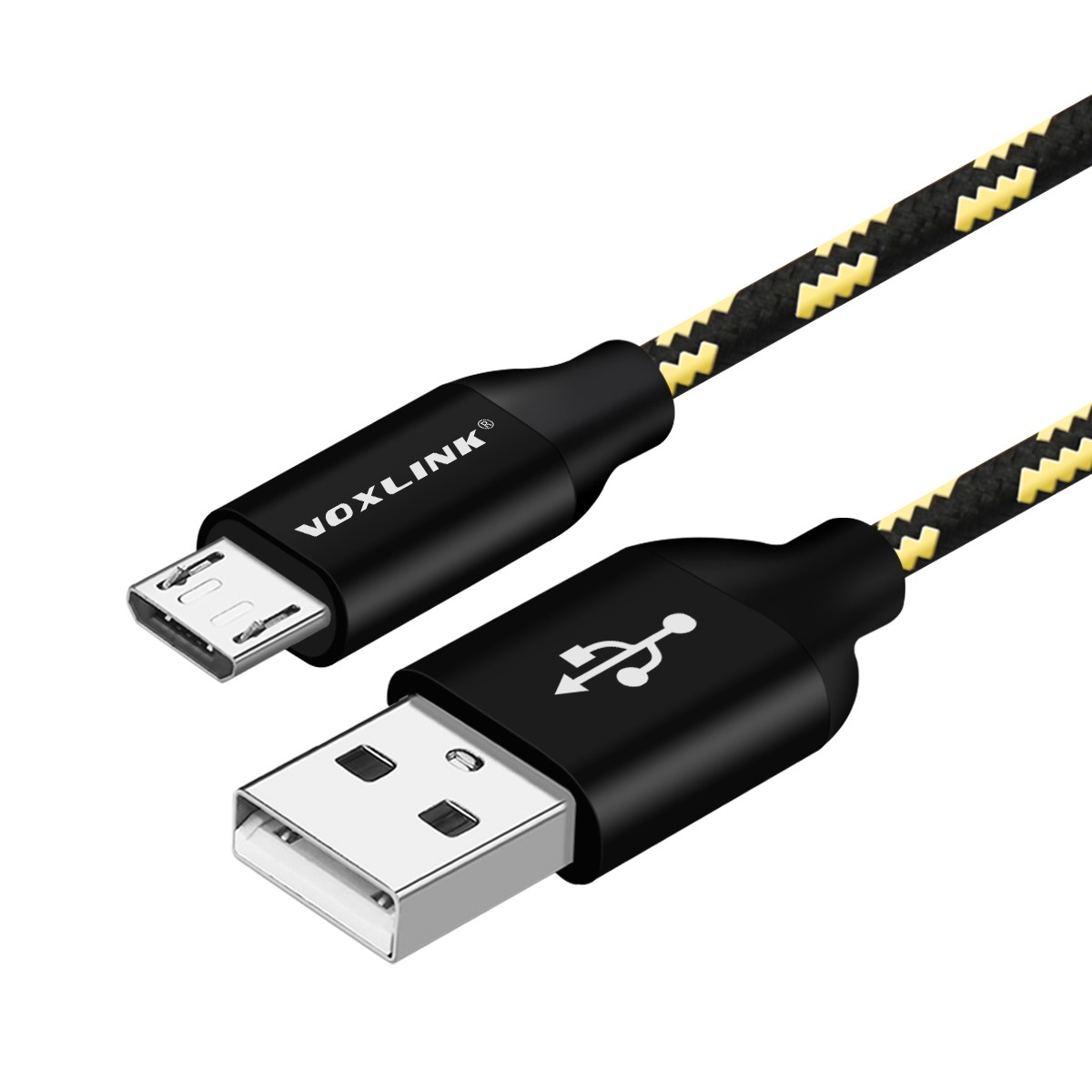 VOXLINK Micro USB Cable Fast Charging 1M/3ft Mobile Phone USB Charger Cable Data Sync Cable for Samsung HTC LG Sony Android Mobile Phones  black 1m