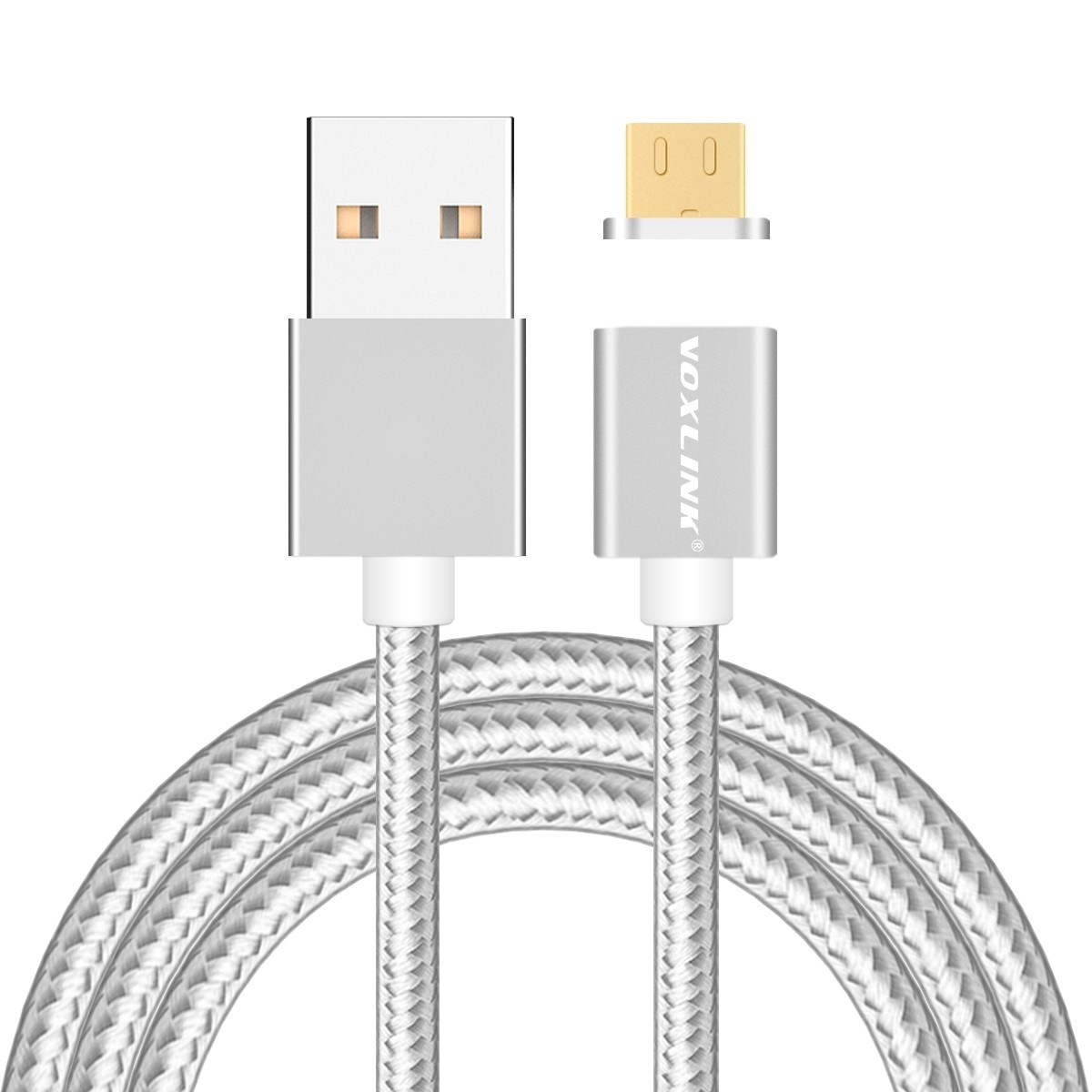 Voxlink Type C Cable MacBook Chomebook Xiaomi Nexus Letv Oneplus Nylon Braided Data Charging Wire Fast Charge USB 3.0 2.0 silver