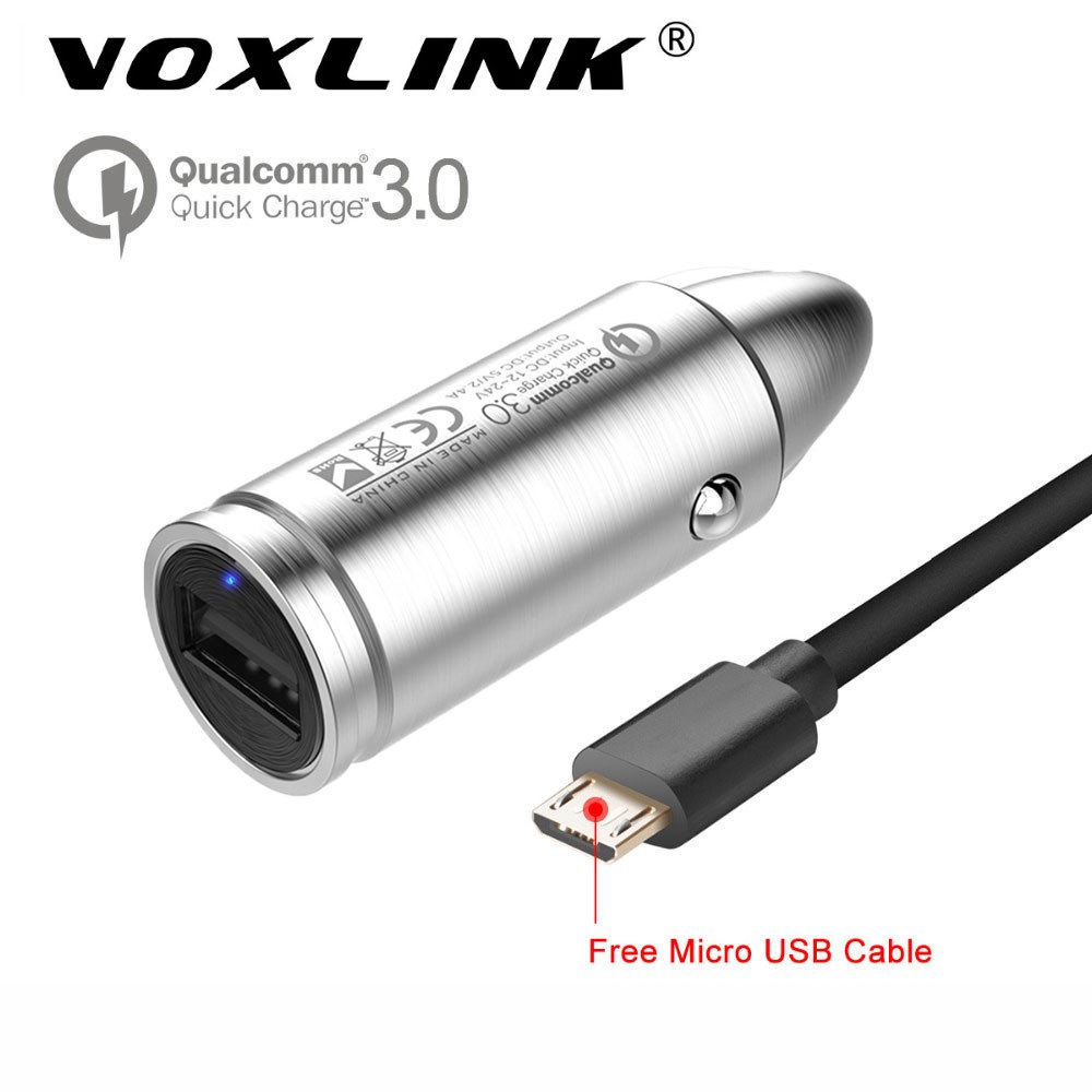 VOXLINK Quick Charge 3.0 18W USB Car Charger Support QC3.0 QC2.0 for iPhone Samsung Galaxy S7 Edge Xiaomi Mi4 5 HTC M9 Nexus 6 CC102
