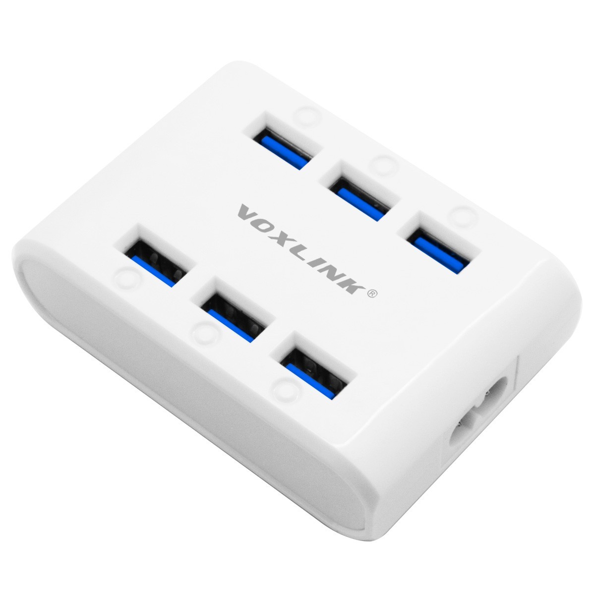 VOXLINK Mini Portable Multi Port USB Charger 24W 4.8A 6-Port USB Charging Station Hub Power Station for iPhone iPad Tablet white US