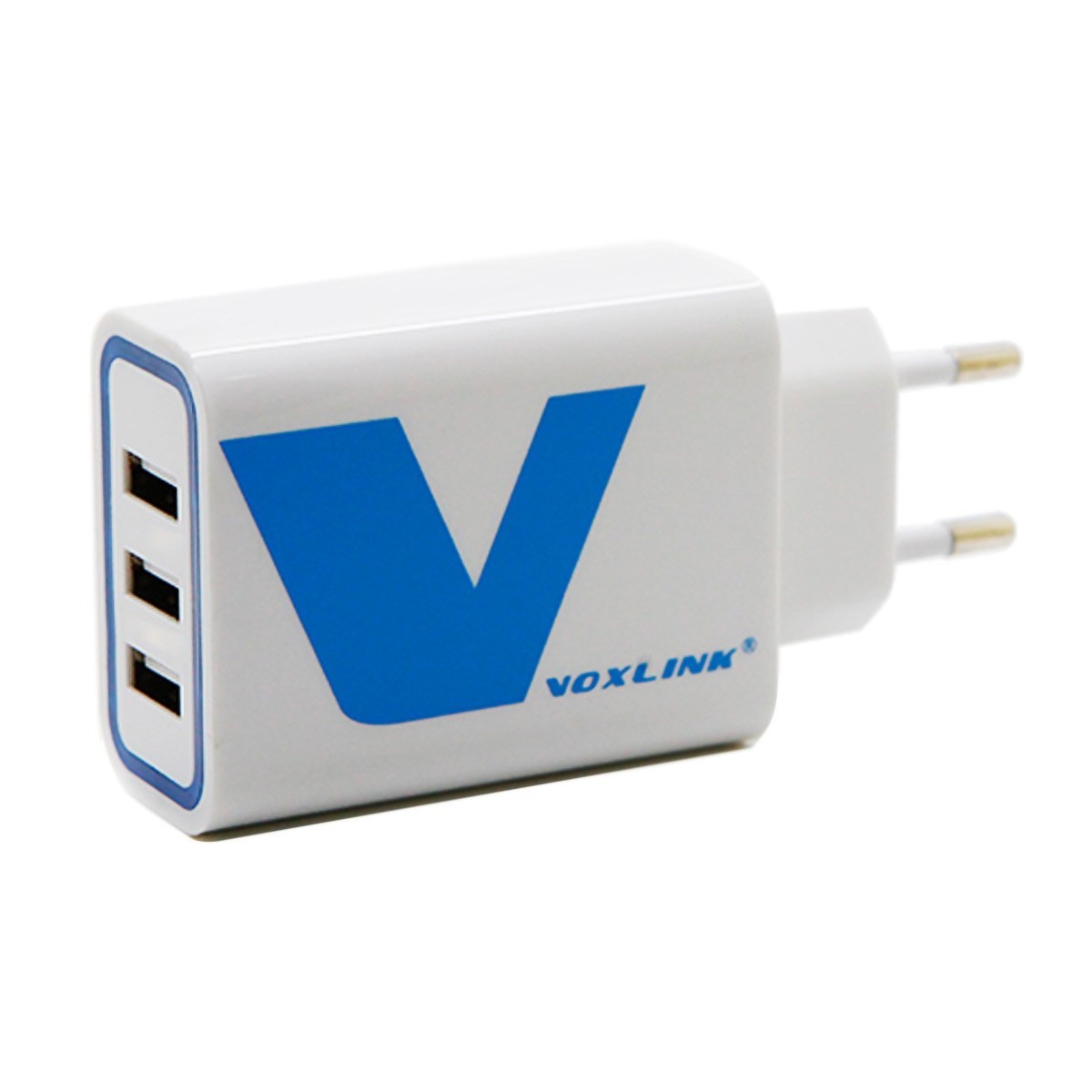 VOXLINK 24W 2-port USB Charger travel Adapter 5V/4.8A Intelligent Detect Charging black 24W 2 Port EU