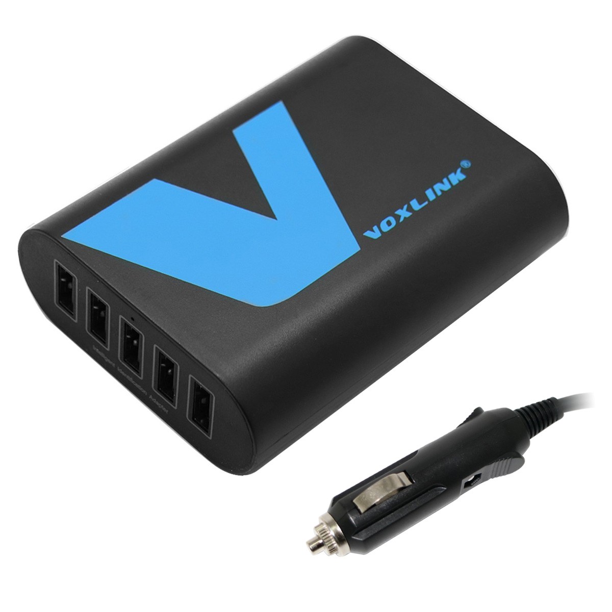 VOXLINK 45W 5-Port USB Car Charger Travel Adapter 5V/9A Intelligent Charging white 45W 5 Port