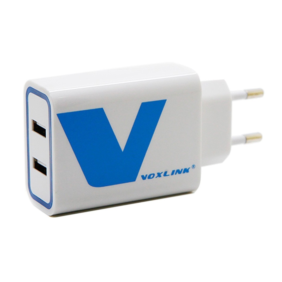 VOXLINK 12W 2-Port USB Wall Charger Home Charger Adapter, 5V-2.4A (Total) Intelligent Charging while EU