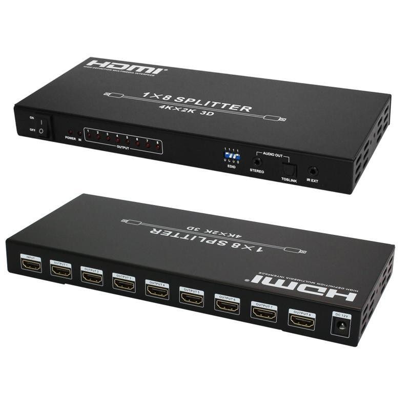 VOXLINK 4Kx2K HDMI Splitter with Audio Extractor1X8